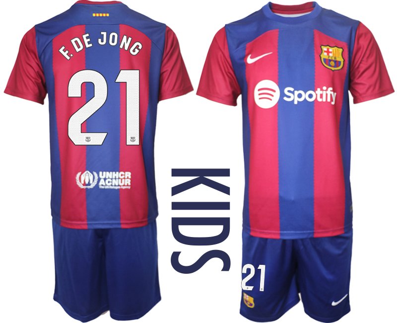 Dětská domácí fotbalová souprava Barcelona 2023/24 Breathe F.DE JONG 21