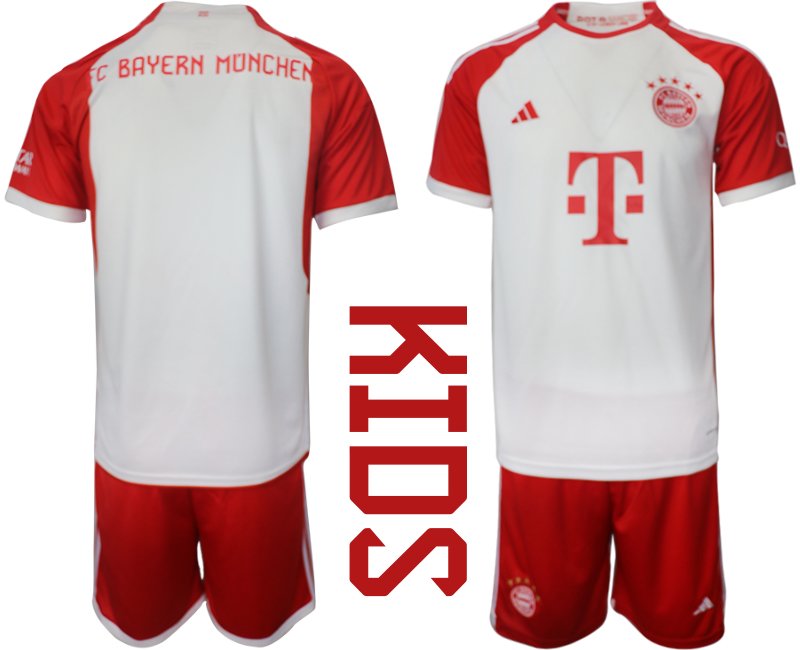 Dětský dres FC Bayern Mnichov domácí 2023/24 Krátký Rukáv + trenýrky