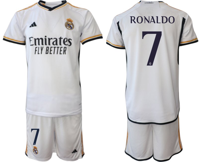 Domácí dres Real Madrid 2023/24 bílý Krátký Rukáv Ronaldo 7 potisk