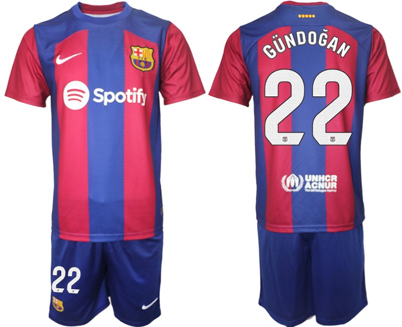 FC Barcelona 2023/24 domácí dres Gundogan 22 potisk