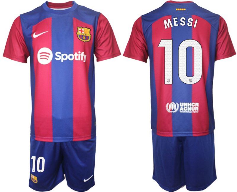 FC Barcelona Fotbalový Dres 2023-24 MESSI 10 Domácí Krátký Rukáv