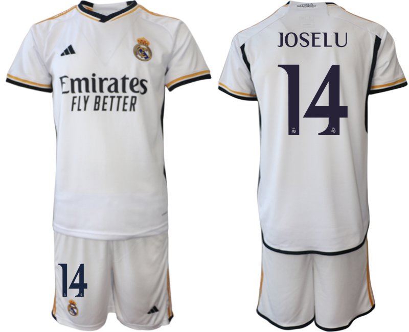 Joselu 14 Pánský fotbalová souprava Real Madrid 2023/24 Krátký Rukáv + trenýrky