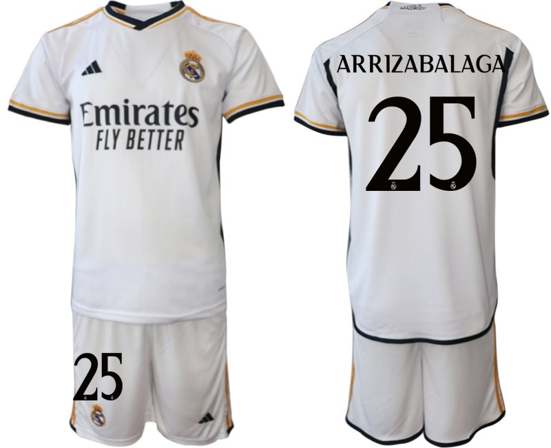 Koupit fotbalový dres Domácí Real Madrid 2023/24 Krátký Rukáv Arrizabalaga 25