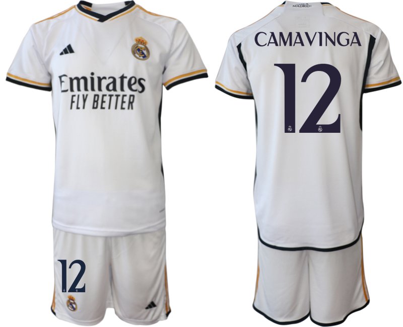 Koupit fotbalový dres Real Madrid Domácí 23/24 Krátký Rukáv Camavinga 12