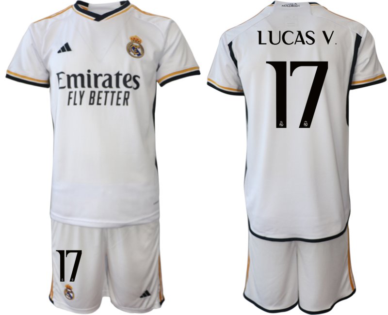 Lucas V. 17 Pánský fotbalová souprava Real Madrid 2023/24 Krátký Rukáv + trenýrky