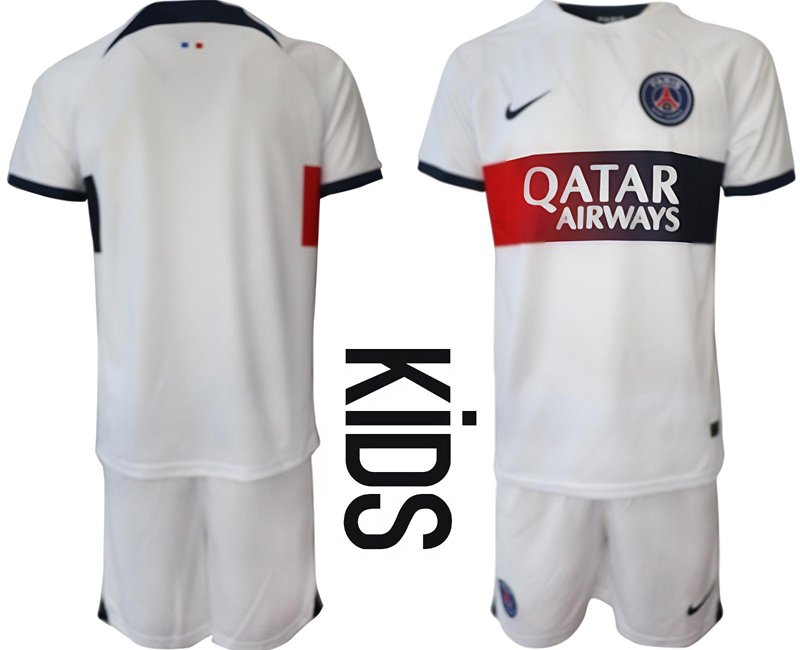 Paris Saint-Germain Dětské Venkovní Dres Komplety 2023/24 Krátký Rukáv - bílý