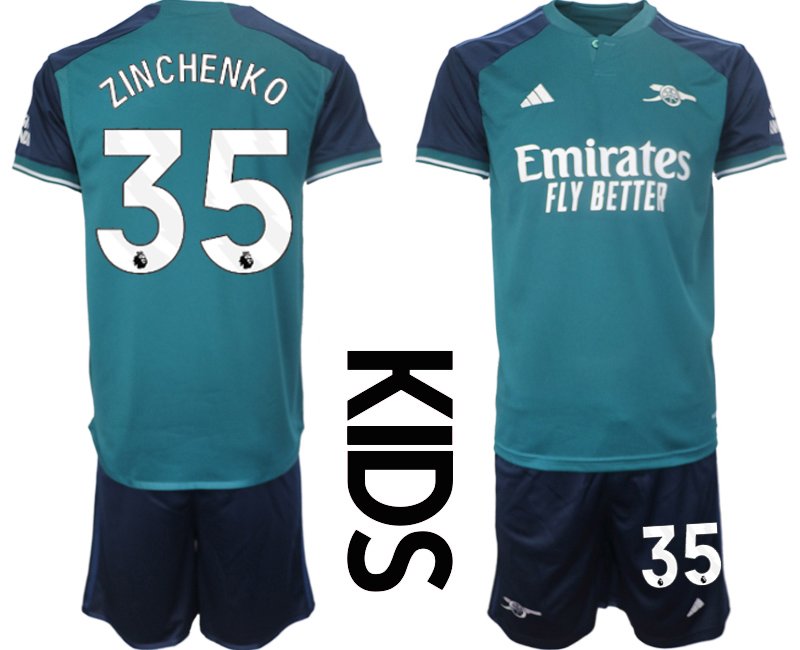 Arsenal Dětské Alternativní Dres Komplety 2023/24 Fotbalový dres komplety ZINCHENKO 35