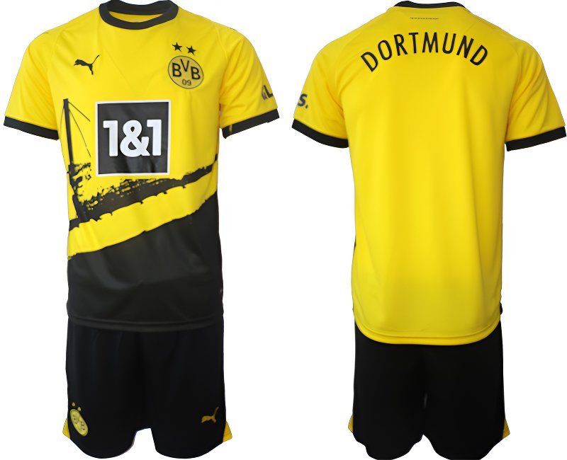 BVB Borussia Dortmund Pánský Fotbalové Dresy Komplet 2023-24 Domácí