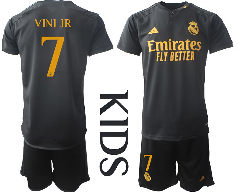 Dětské Fotbalové Dresy Komplet Real Madrid 23/24 Alternativní Vini Jr 7