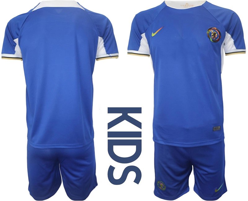 Dětský Domácí fotbalový dres Chelsea FC 23/24 Krátký Rukáv + trenýrky