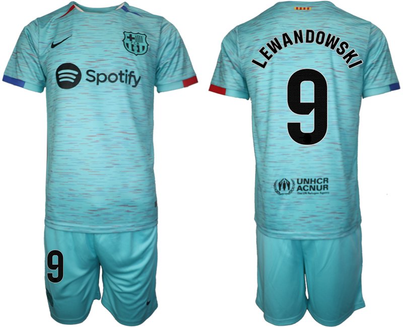 Fotbalové Dresy FC Barcelona Alternativní Dres 2023-24 Krátký Rukáv Lewandowski 9