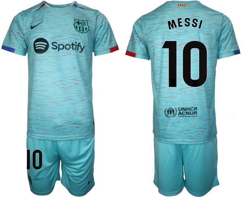 Fotbalové dresy FC Barcelona 2023-24 MESSI 10 Pánský Alternativní Dres Krátký Rukáv