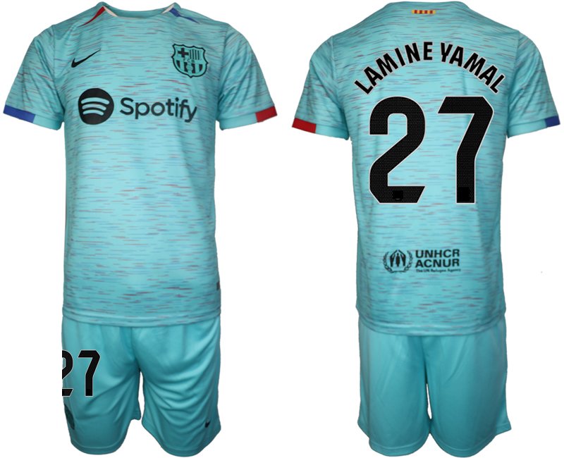 Fotbalový Dres FC Barcelona Alternativní 2023-24 Krátký Rukáv komplet Lamine Yamal 27