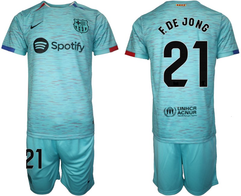 Fotbalový Dres FC Barcelona F.De Jong 21 Alternativní 23/24 Krátký Rukáv komplet