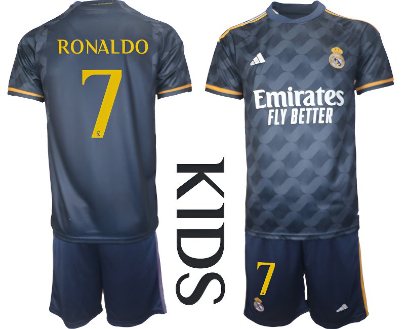 Fotbalový Dres Real Madrid Dětské Venkovní 23/24 Krátký Rukáv - Ronaldo 7