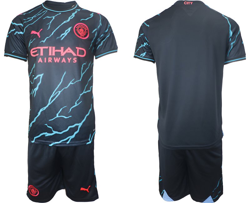 Manchester City Alternativní Dres 2324 Krátký Rukáv Fotbalové dresy Komplet