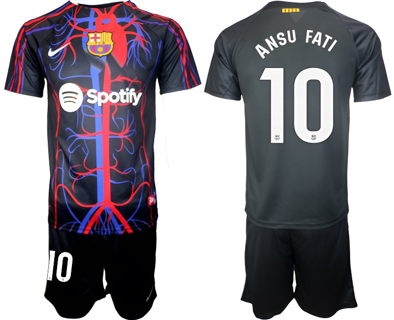 Ansu Fati 10 FC Barcelona x Patta Fotbalový Dres Komplet 2023/24 Krátký Rukáv