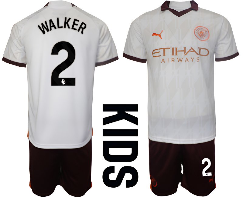 Dětský venkovní fotbalový dres Manchester City 2023-2024 bílý - Walker 2