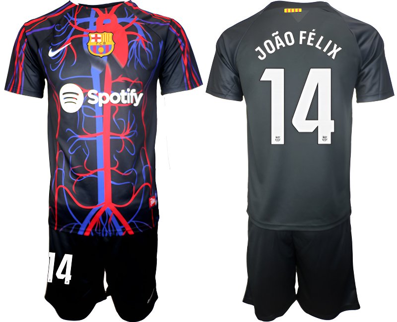 FC Barcelona x Patta Fotbalový Dres Komplet 2023/24 Krátký Rukáv - João Félix 14