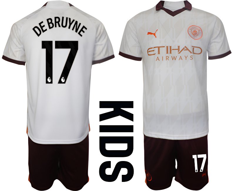 Fotbalový Dres Manchester City De Bruyne 17 Dětské Venkovní 2023/24