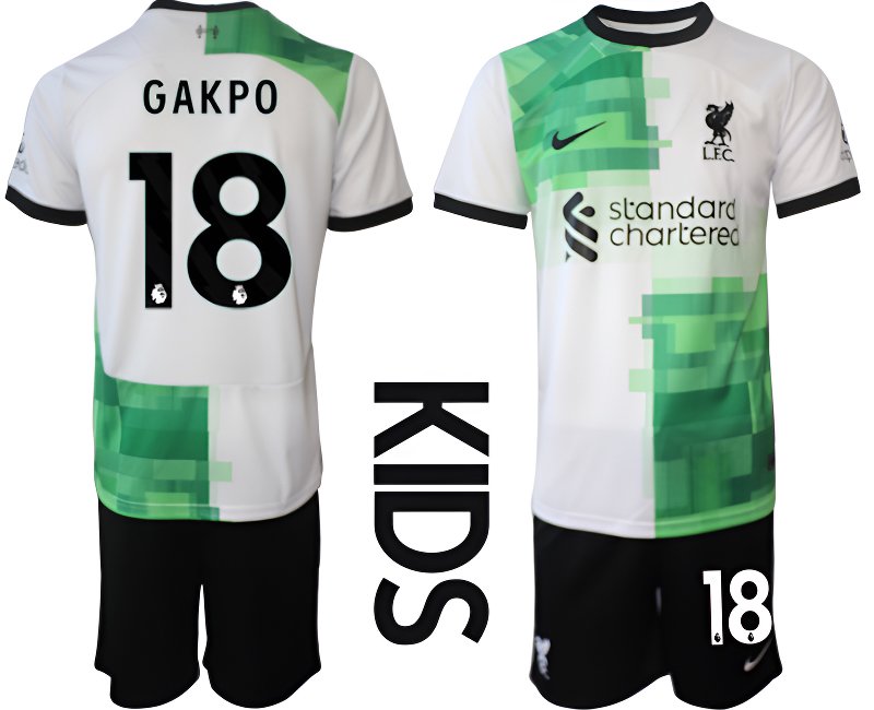 Fotbalový dres Liverpool Gakpo 18 Dětské Venkovní Dres Komplet 2023-2024