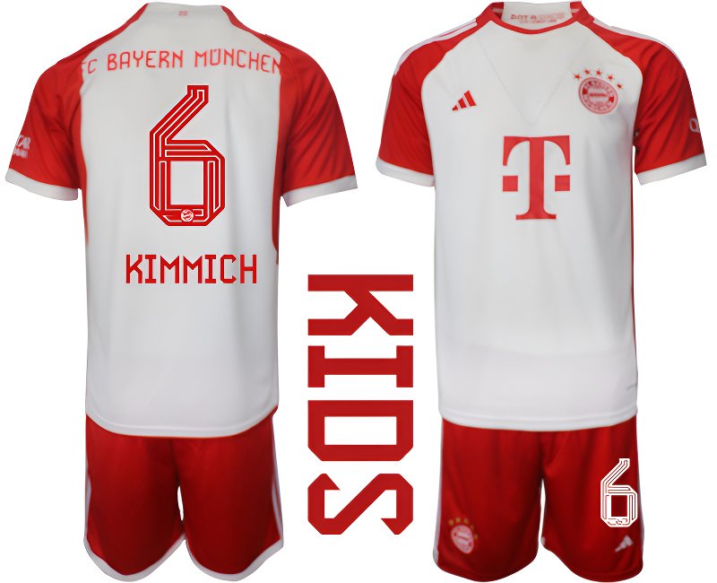 Kimmich 6 FC Bayern Mnichov Dětské Domácí Dres Komplet 2023-24