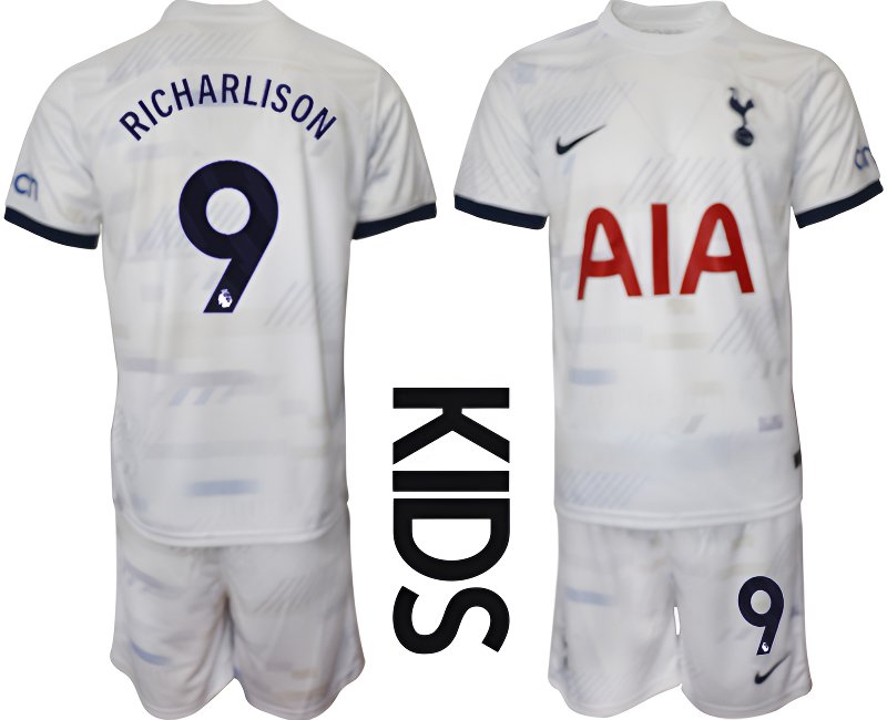 Richarlison 9 Dětský dres Tottenham Hotspur domácí 2023/24 Krátký Rukáv - bílý