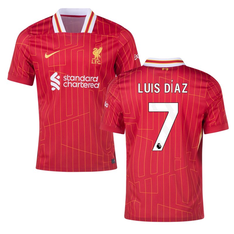 Liverpool Luis Diaz #7 Domácí Dres 2024-25 Krátký Rukáv - červený