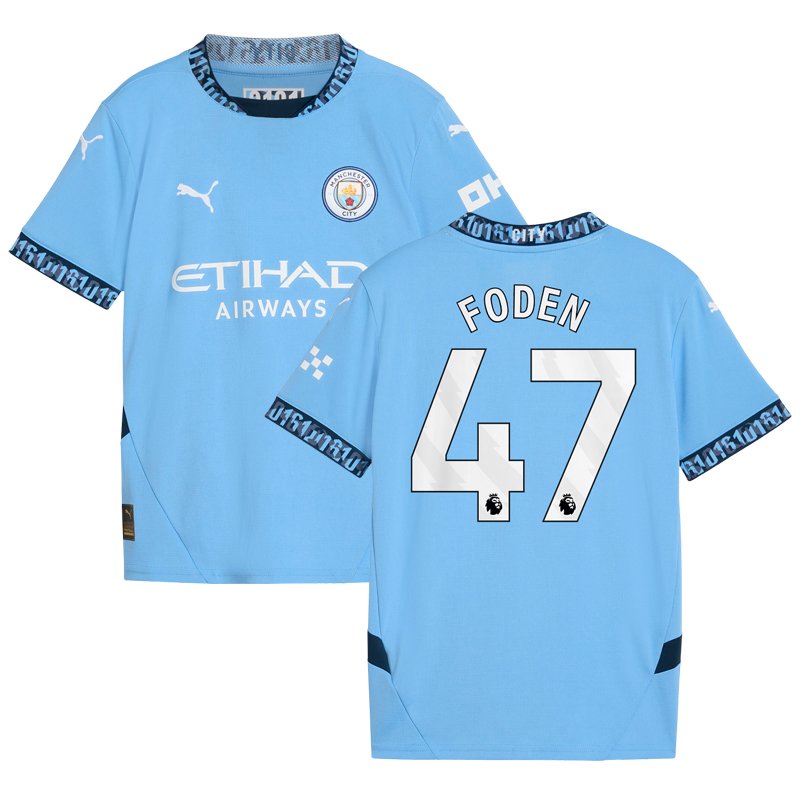 Manchester City Foden 47 Domácí Dres 2024-2025 krátkým rukáv Muže Fotbalové Dresy