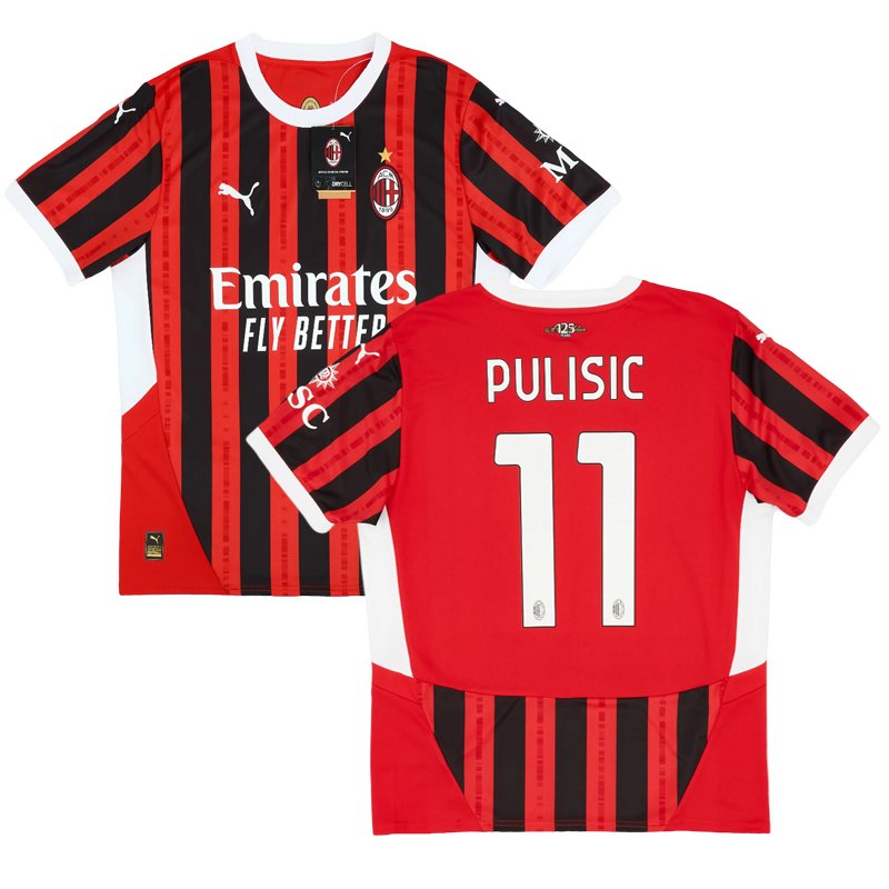 AC Milan Fotbalový Dres 2024-25 Domácí + PULISIC 11 potisk