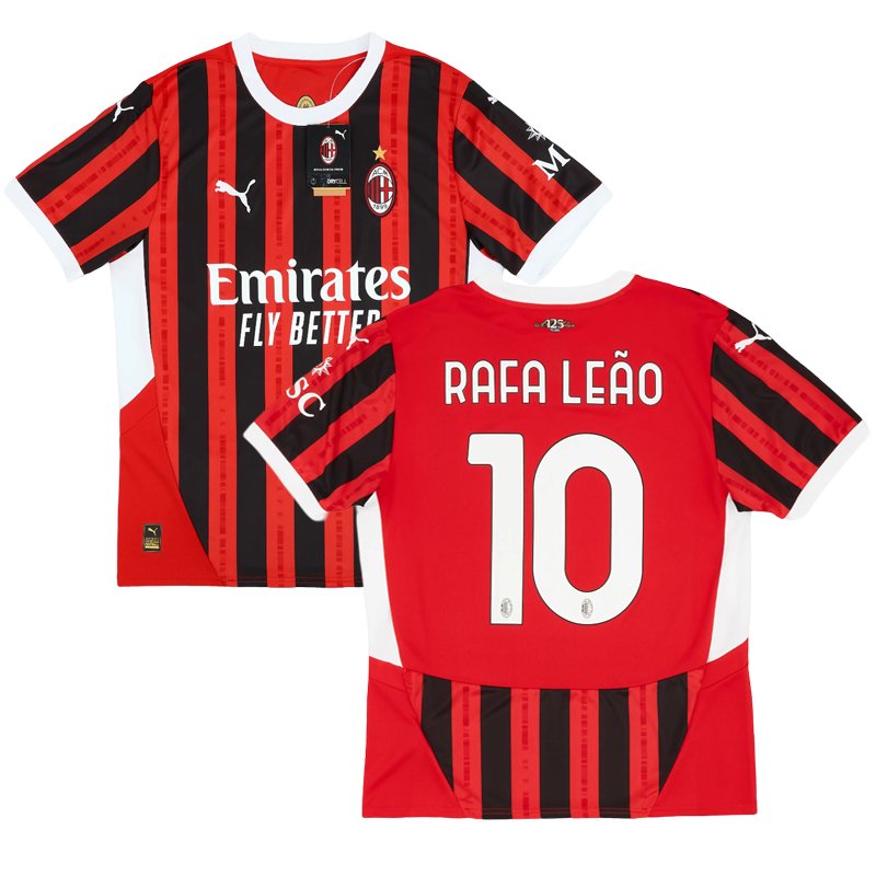 AC Milan Rafael Leão #10 Domácí Dres 2024-25 Krátký Rukáv