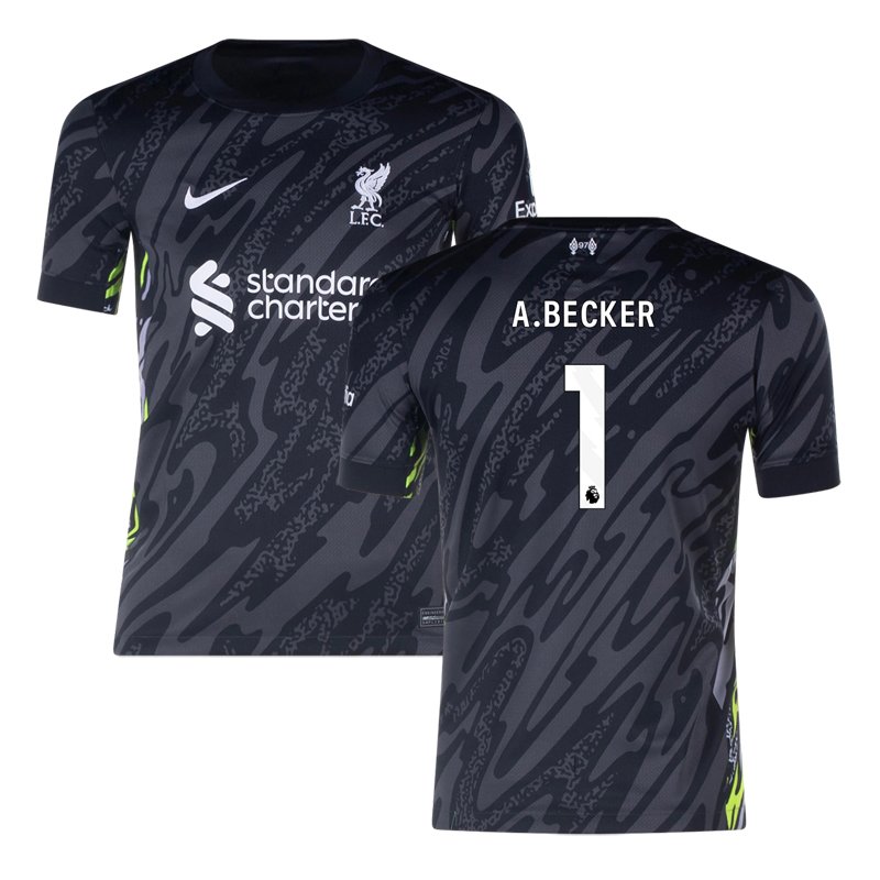 Liverpool Brankářské Domácí Dres 2024-25 Krátký rukáv s potiskem A. Becker 1