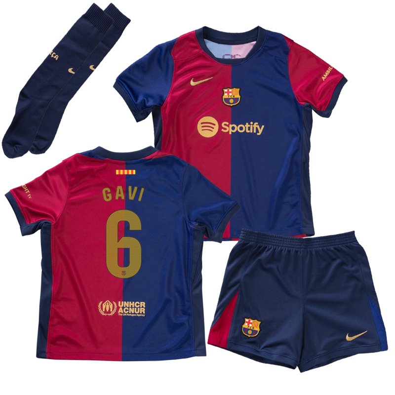 Dětské oblečení FC Barcelona Gavi 6 fotbalový komplet Domácí dres 2024/25