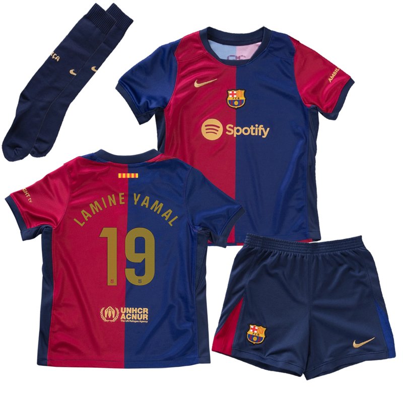 Dětský Fotbalové Dresy FC Barcelona Lamine Yamal #27 Domácí 2024-25