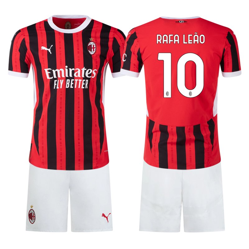 Dětský domácí fotbalový dres Rafa Leão #10 AC Milan 2024/25 červený