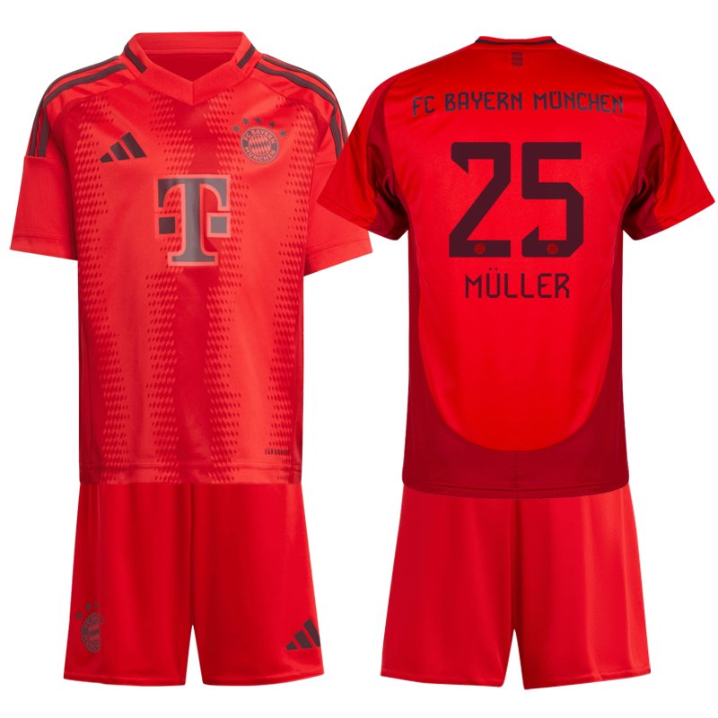 FC Bayern Mnichov Müller #25 Domácí Dres 2024-2025 Děti Fotbalové Dresy