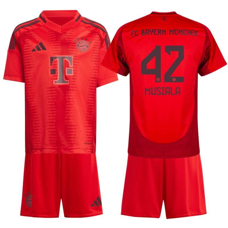 FC Bayern Mnichov Musiala #42 Dětské Domácí Dres 2024/25 Krátký Rukáv + trenýrky