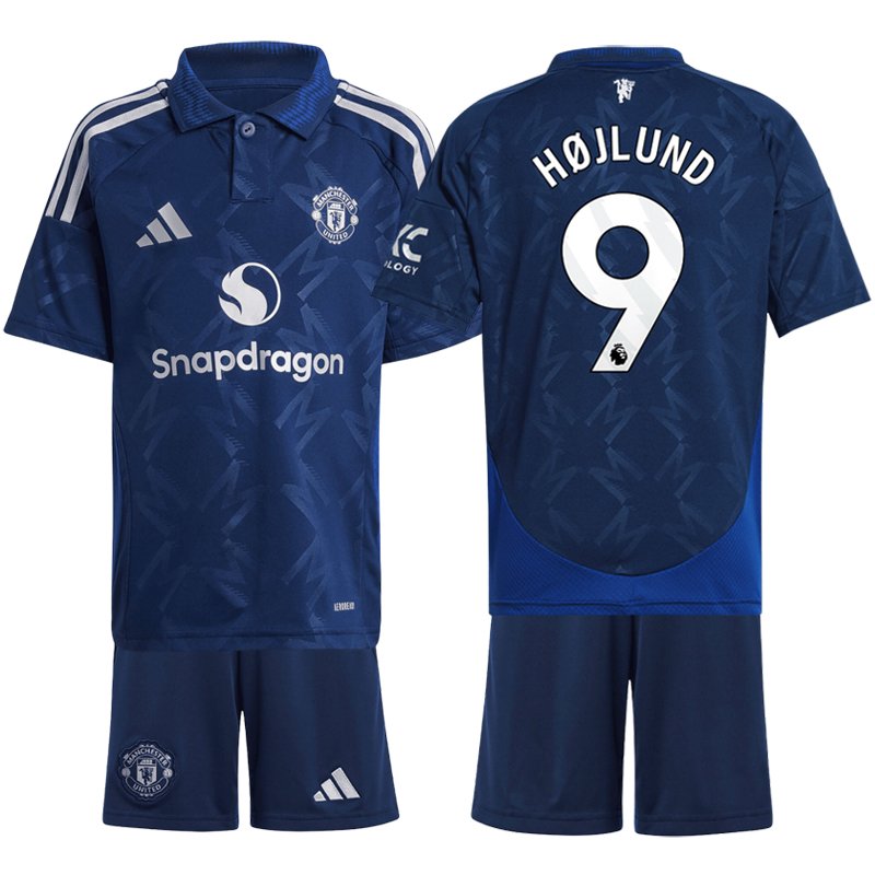 Hojlund 9 Dětské Venkovní dres + šortky pro Manchester United 2024/25