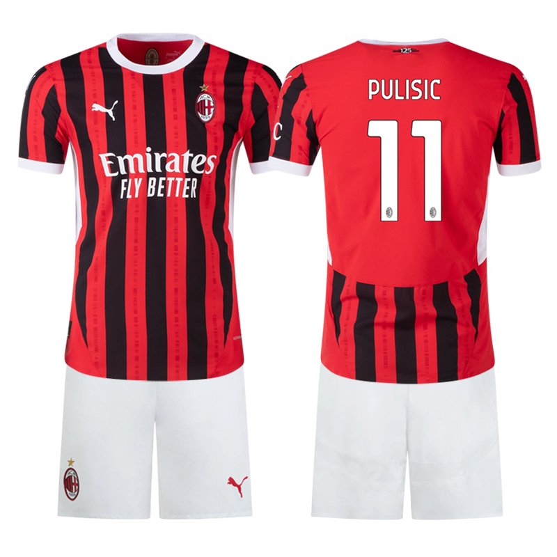 Koupit Fotbalové Dresy Pulisic #11 AC Milan 24/25 Domácí Dres pro děti