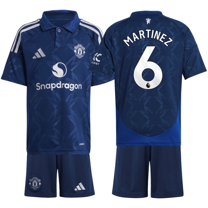 Man Utd Martinez 6 Dětské Venkovní dres komplet 2024-2025 Krátký Rukáv + šortky