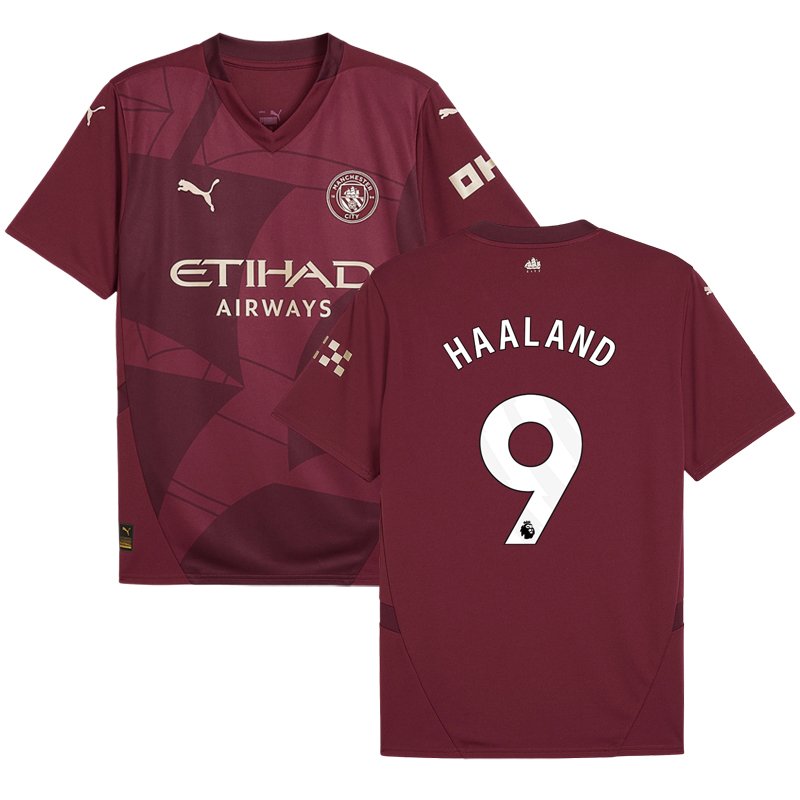 Fotbalový Dres Man City 24/25 Alternativní dres + Haaland 9 potisk