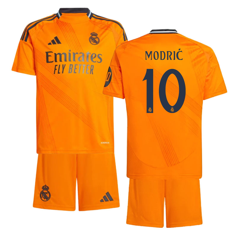 2024/25 Real Madrid Venkovní Dres Dětský Fotbalový Set s Modrić 10 potiskem