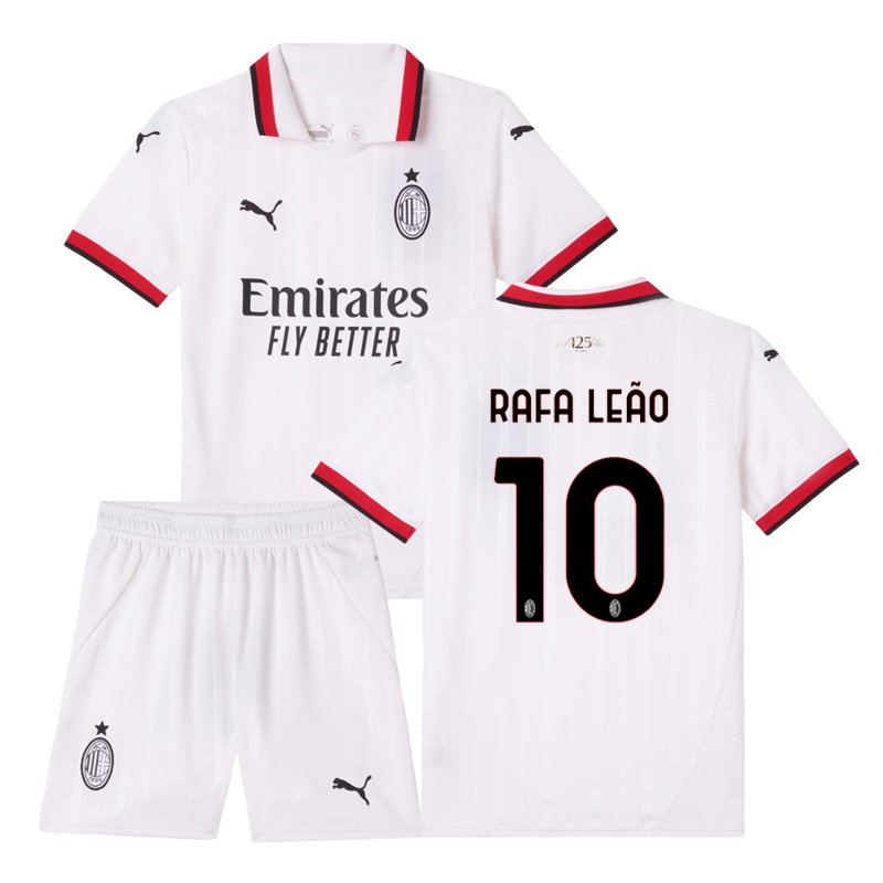 Dětský fotbalový dres AC Milan 2024/25 Venkovní s Rafa Leão 10