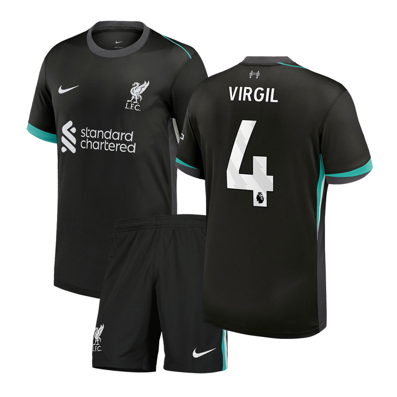 Dětský venkovní fotbalový dres Liverpool FC 2024/25 + Virgil 4 potisk