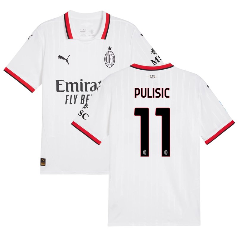 Koupit AC Milan 2024/25 venkovní dres s Pulisic 11 potisk