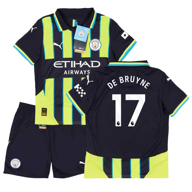 Manchester City venkovní dětský dres 2024/25 s potiskem De Bruyne 17