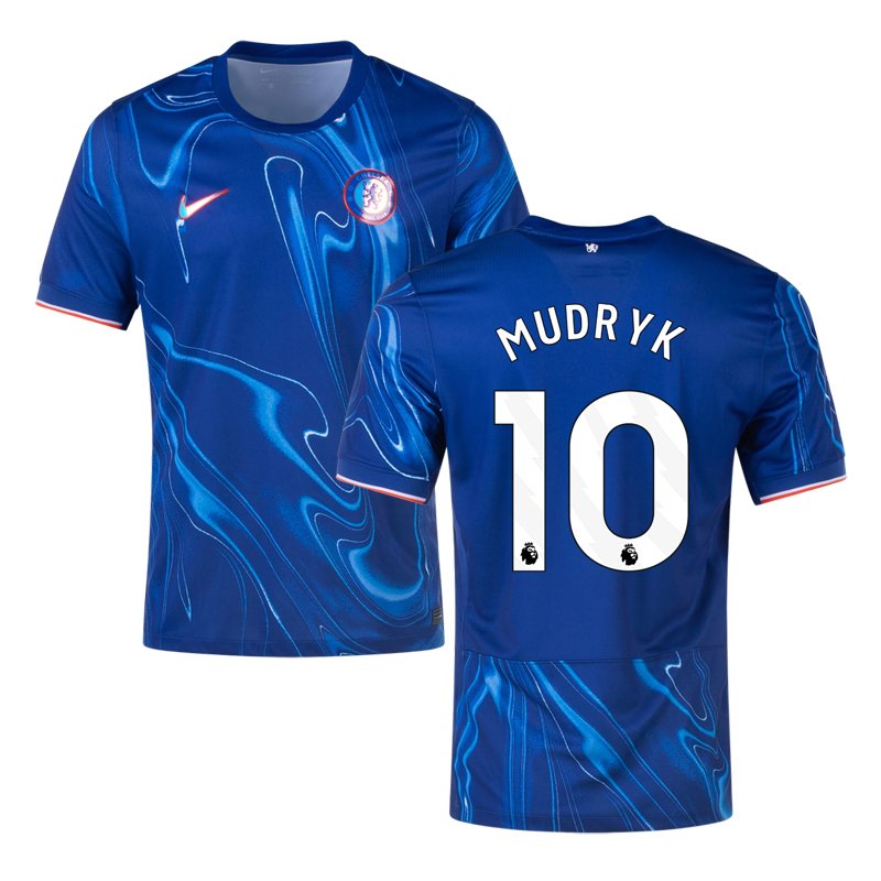 Pánský domácí fotbalový dres Chelsea FC 24/25 modrý + Mudryk 10 potisk