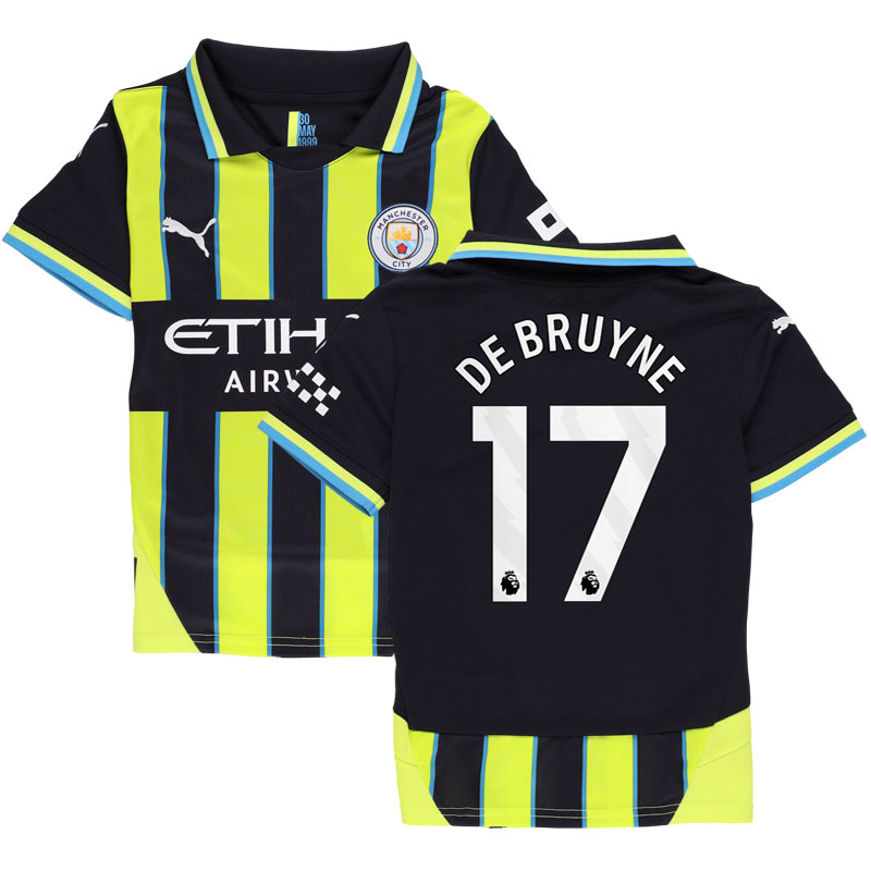 Pánský venkovní fotbalový dres Manchester City 2024/25 + De Bruyne 17 potisk