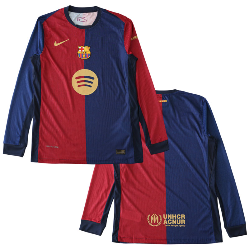 Pánský fotbalový domácí dres FC Barcelona 24/25 s dlouhým rukávem