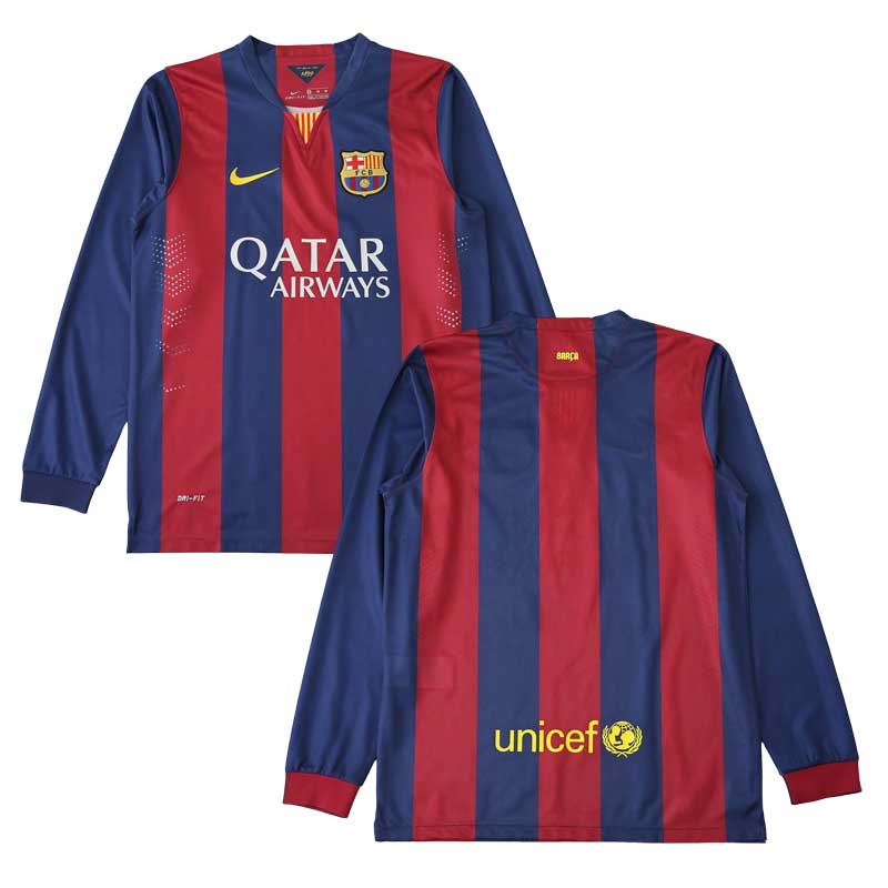 Muže Dres s dlouhým rukávem FC Barcelona Domácí 2014/15